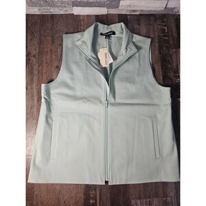 NEW Evelyn & Arthur Bi-Stretch XL Full Zip Lined Vest Light Green MSRP $138  NWT